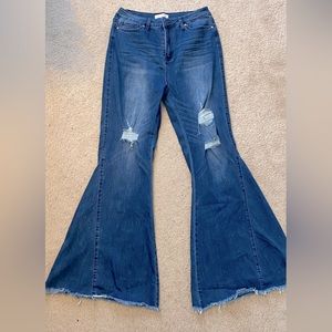 Medium wash flare jeans